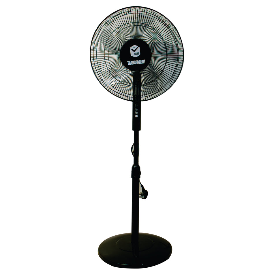 TRANSPARENT 16Inch Electric Non-Rechargeable Standing Fan(FS1601) - BLACK