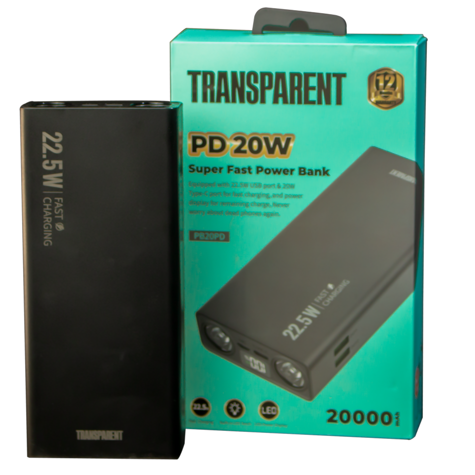 TRANSPARENT 20000mAh Power Bank (PB20PD)