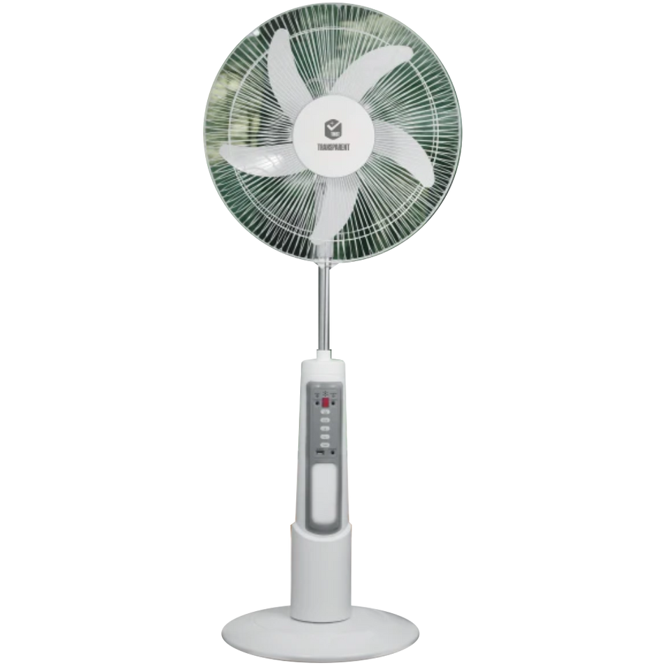 TRANSPARENT 18 Inch Solar Rechargable Fan (RFS1802)